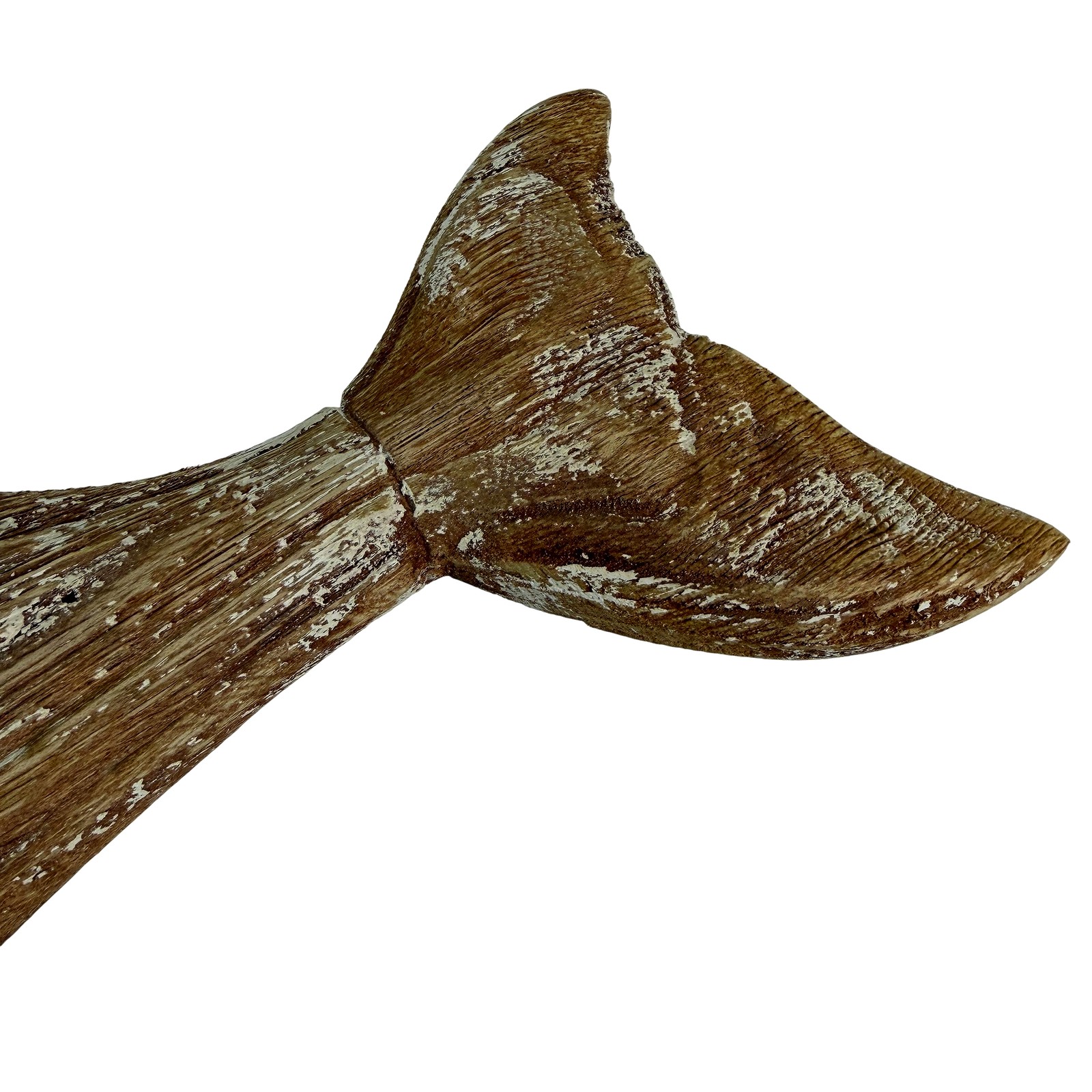 Wood Whale Wall Sculpture Coastal Whitewashed 29in Hanging Decor Art