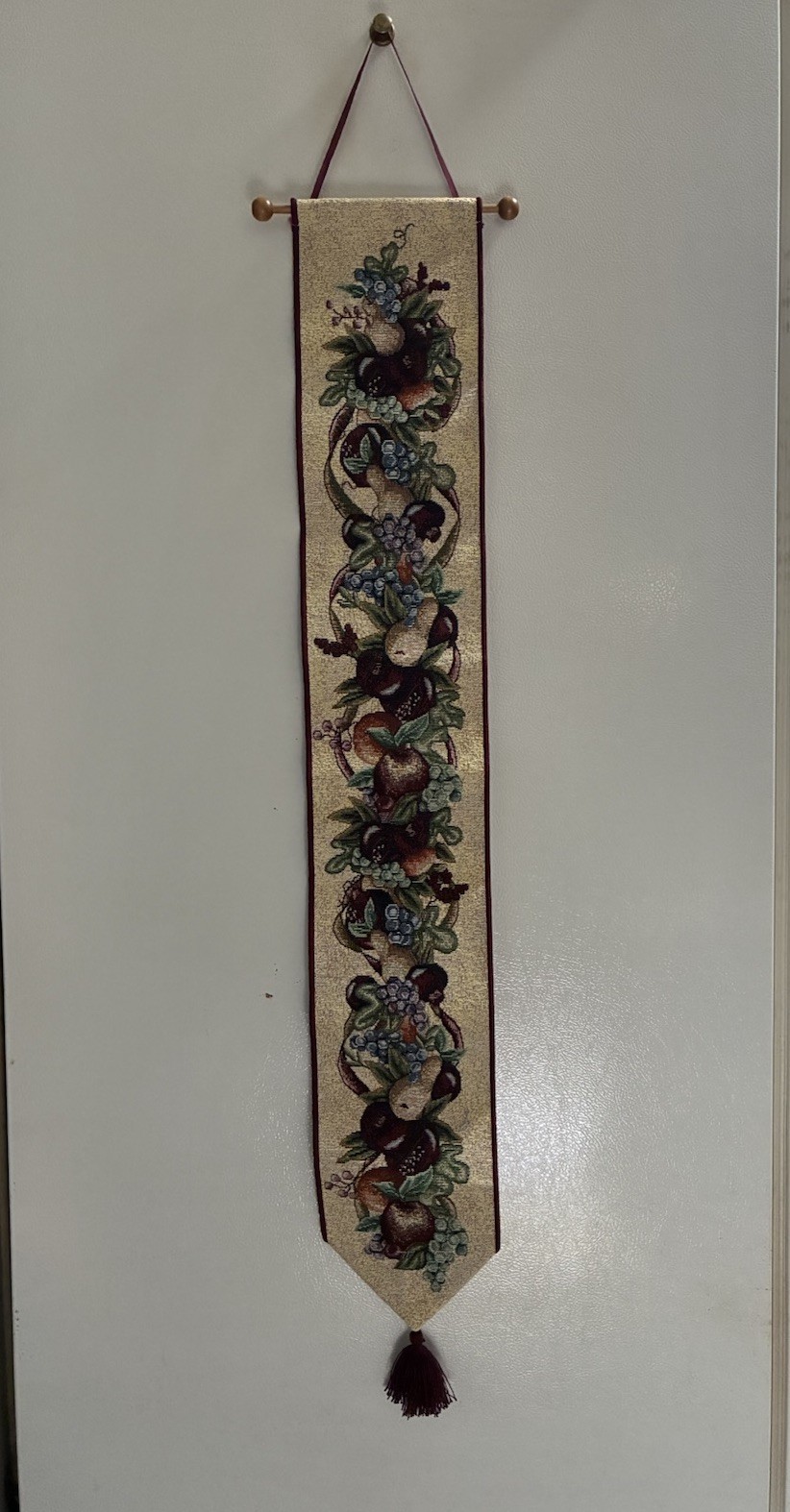 Fruit Decor Decorative Woven Tapestry Bell Pull 42” Jubilee Made In USA