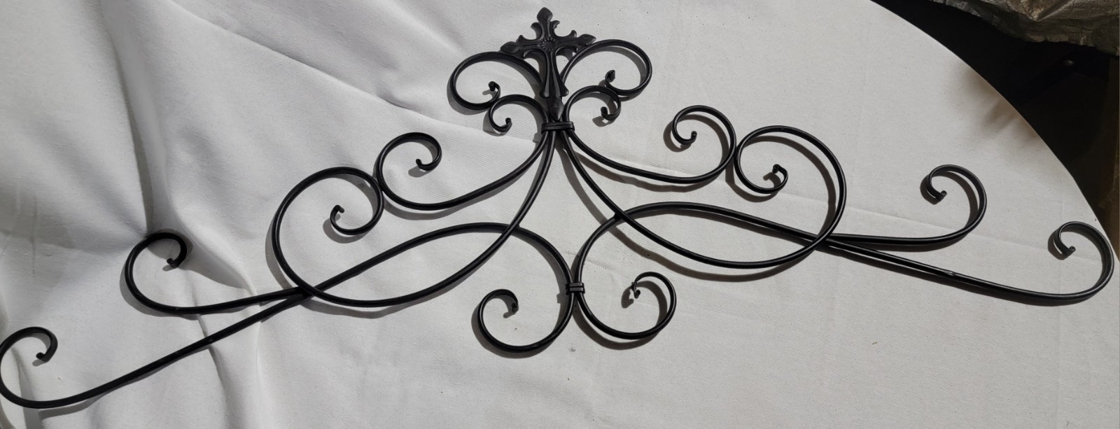 Black Wrought Iron Decorative Wall Accent Horizontal Scrollwork approximate 39″L