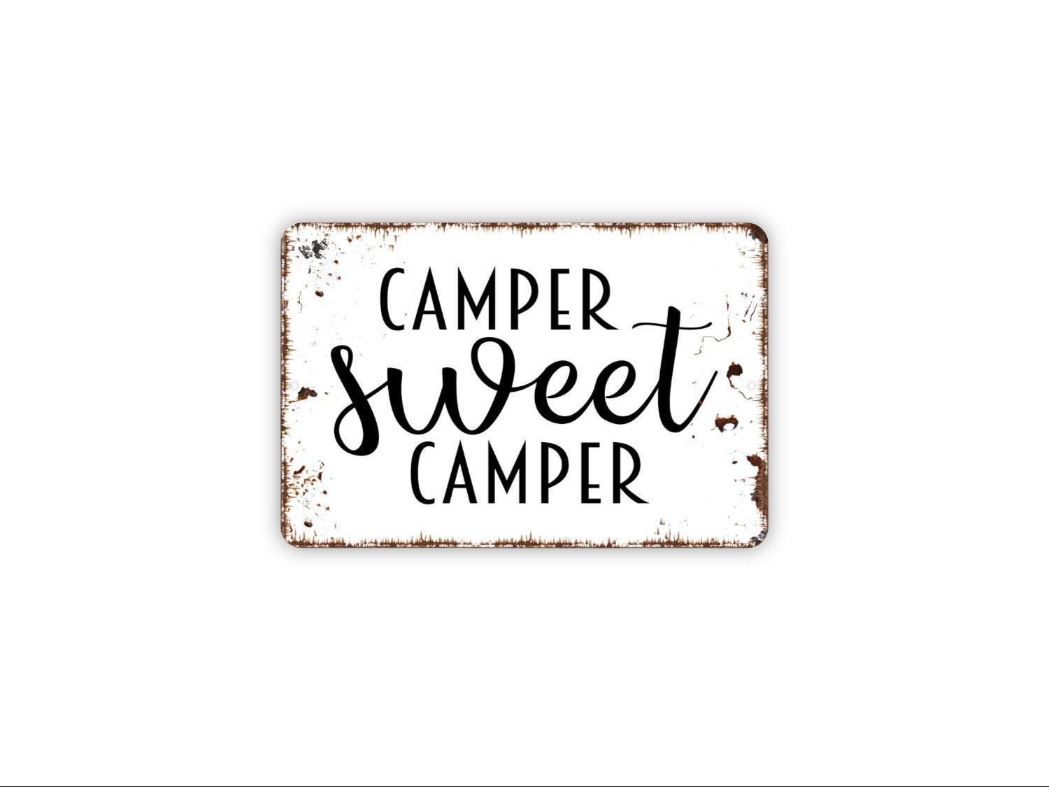 Camper Sweet Camper Sign | Rustic RV Wall Decor | Camping Family Wall Sign