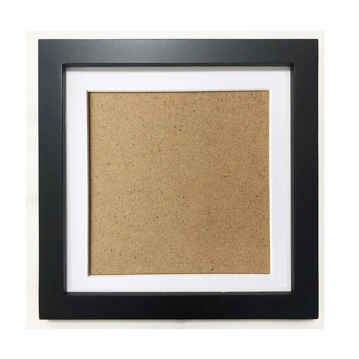 5X5 Picture Frames with 4X4 Opening Mat. 5X5 Black Square Photo Frame. Solid Woo