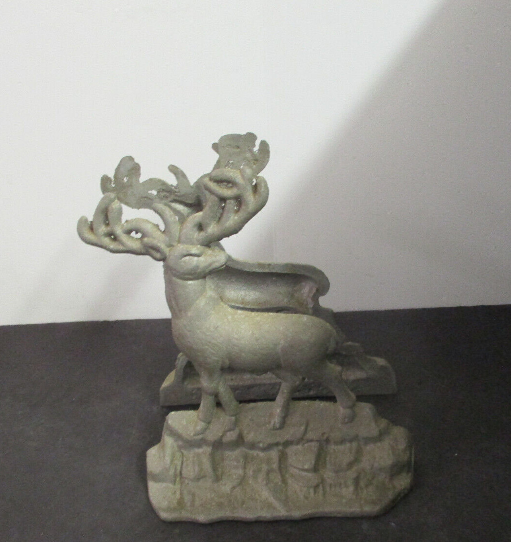 Door Stop BOOK ENDS Moose Rustic Cast Iron / METAL NONE PAINTED 9 ” Height