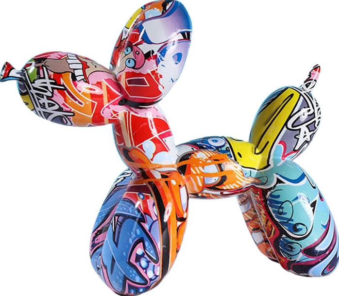 Colorful Balloon Dog Statue Animal Art Modern Home Decor Sculpture Ornament
