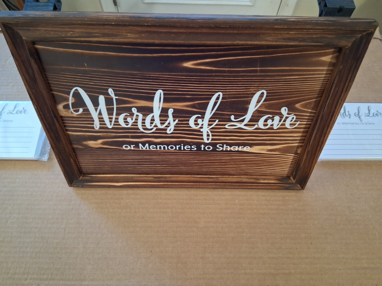 Wooden Sign “Words Of Love” 14″X 10″ With Stand & 50 Cards