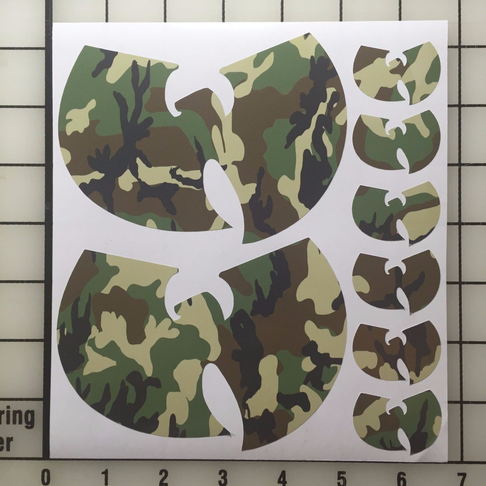 Wu Tang Street Wear Set 5″ & 1.5″ Camo Vinyl Decal Sticker Set – Free Shipping