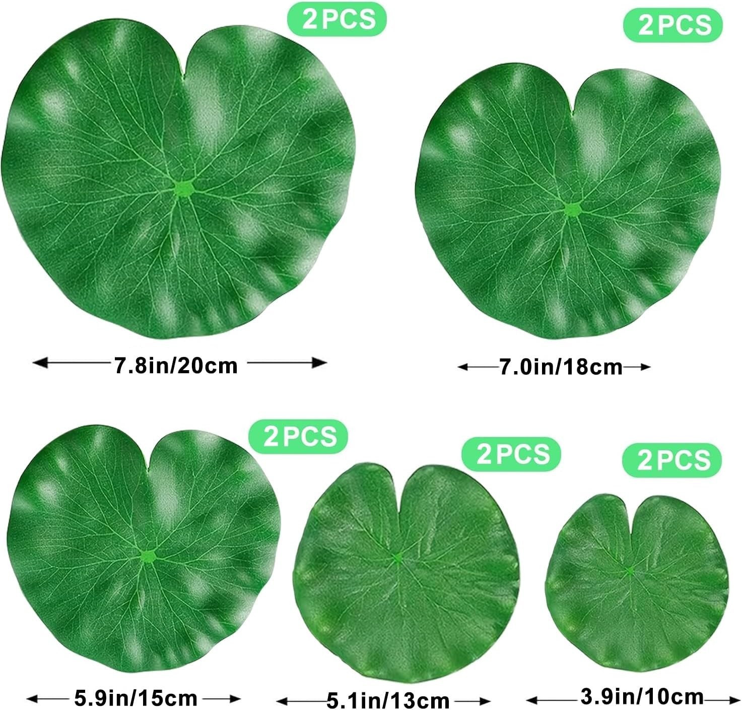 Artificial Floating Lily Pads 10PCS Lotus Leaves Pond Decor for Koi Fish Pool