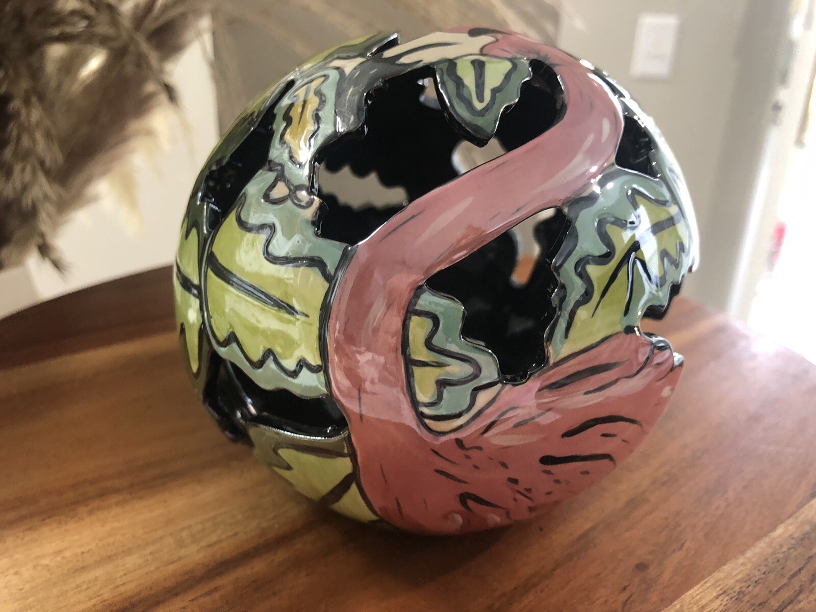 Flamingo High Gloss Decorative Sphere