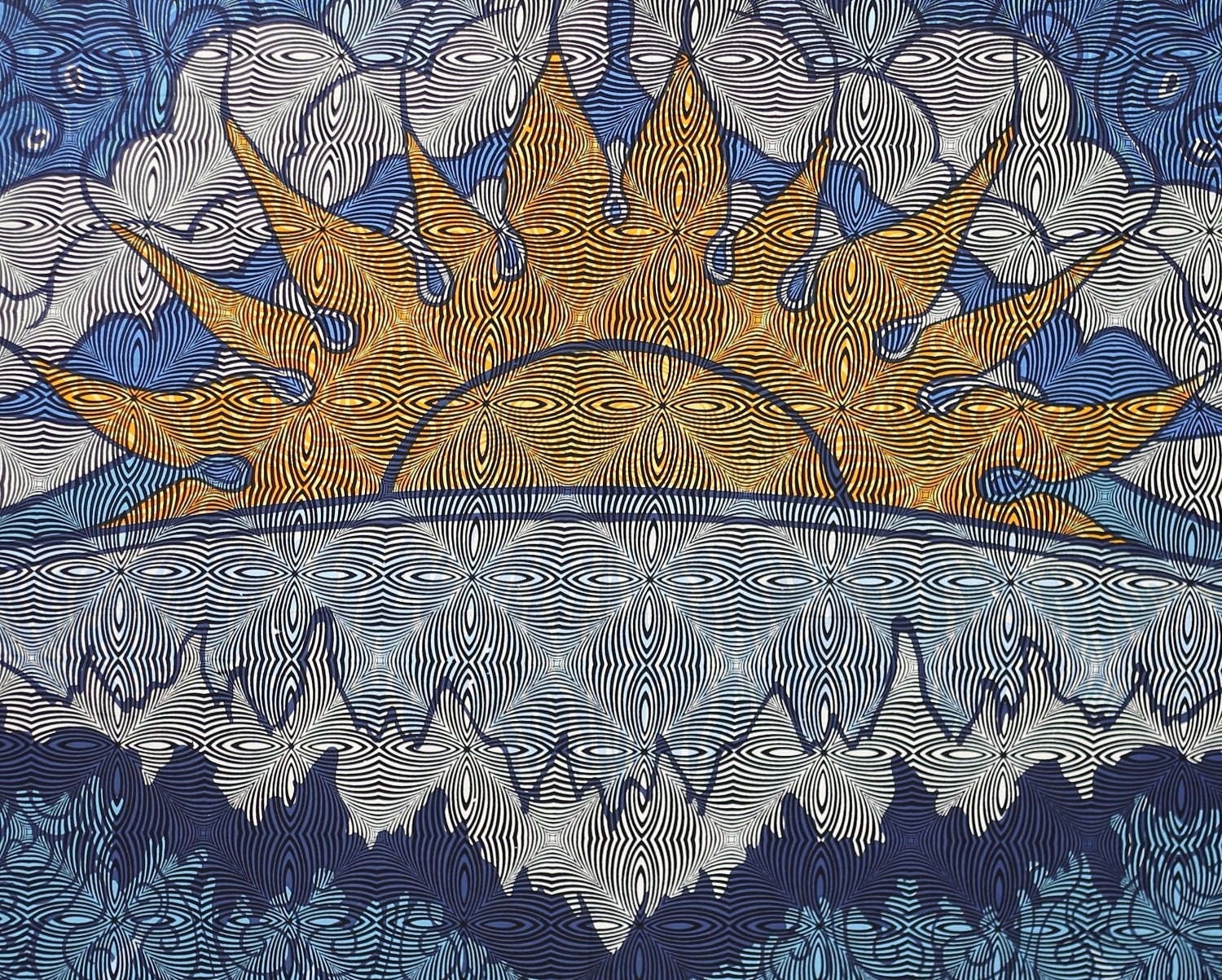 SUN WAVE-SPECIAL EDITION OPTICAL ILLUSION TAPESTRY-WALLHANGING-60X90