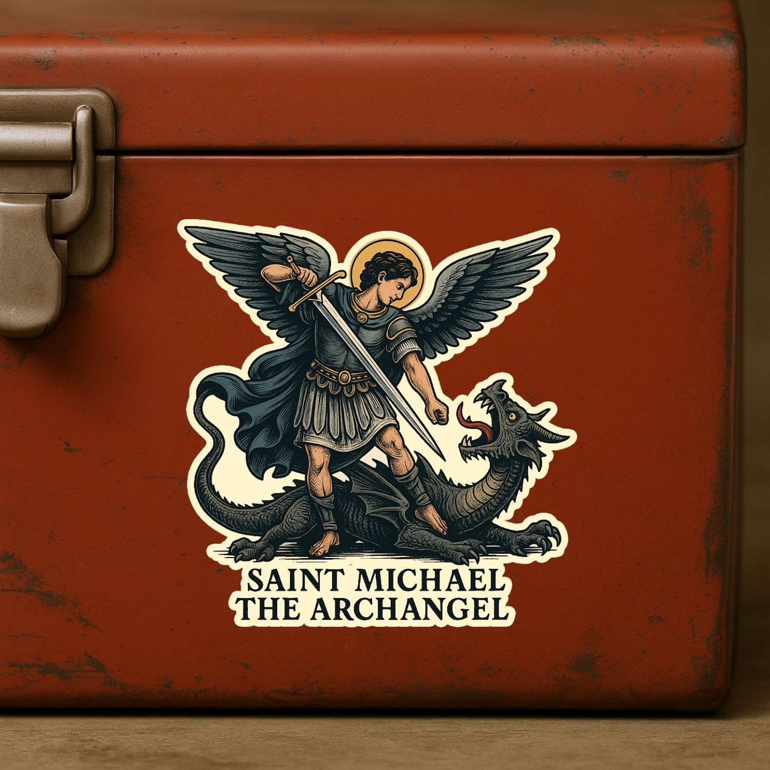 Saint Michael Archangel Stickers: Catholic Vinyl Decals – Waterproof 4-Pack