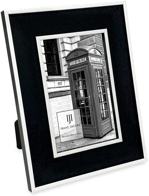 Isaac Jacobs (Vertical & Horizontal) Double Border Picture Frame w/ Black Easel