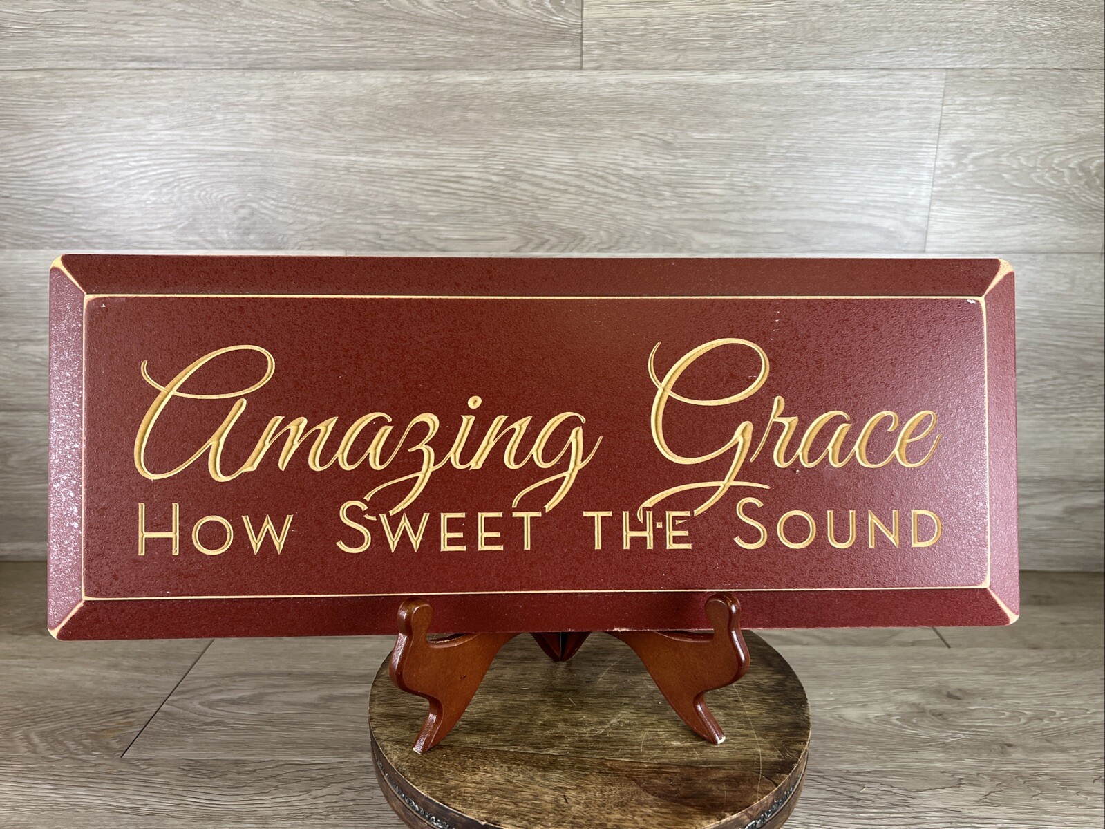 Carved Wood Amazing Grace Sound from P. Graham Dunn Studio 18″ x 7.25″