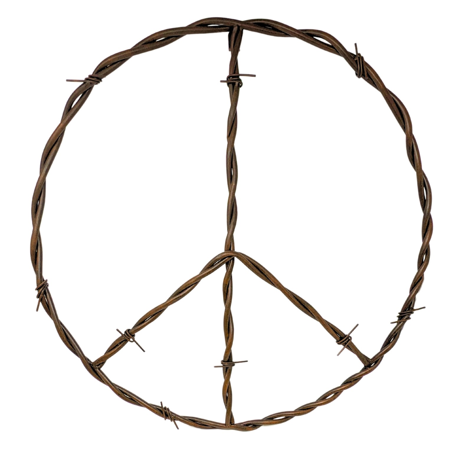 Rustic Copper Iron Peace Sign – Large Hippie Wall Art for Vintage Home Décor