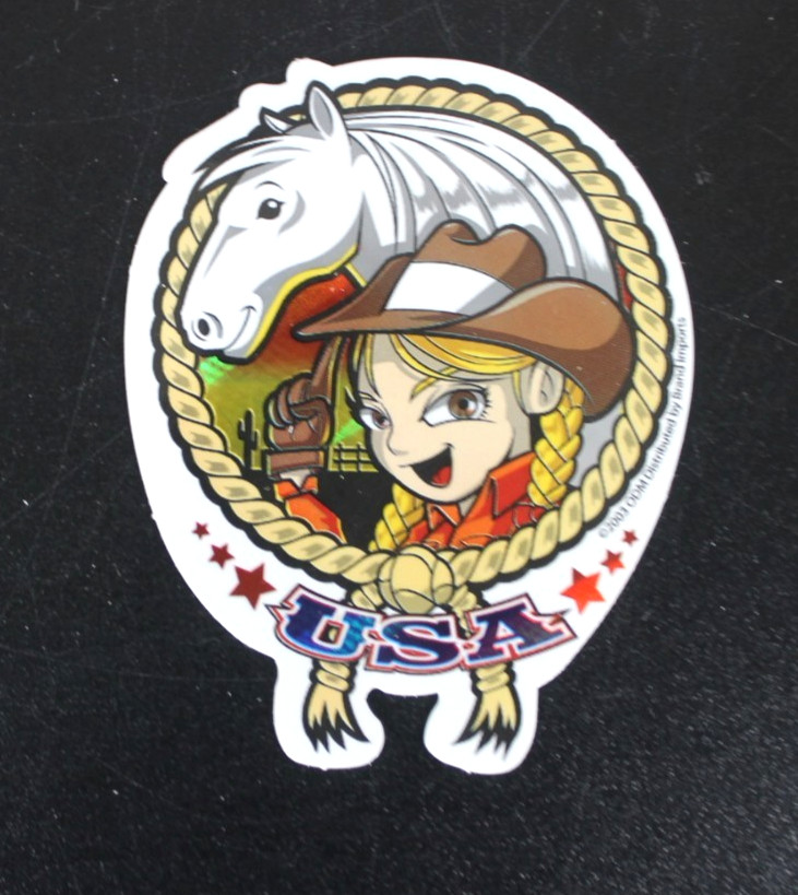 Horse Girl USA 2003 Y2K ODM Brand Imports Prism Holo Girl Power Vending Sticker