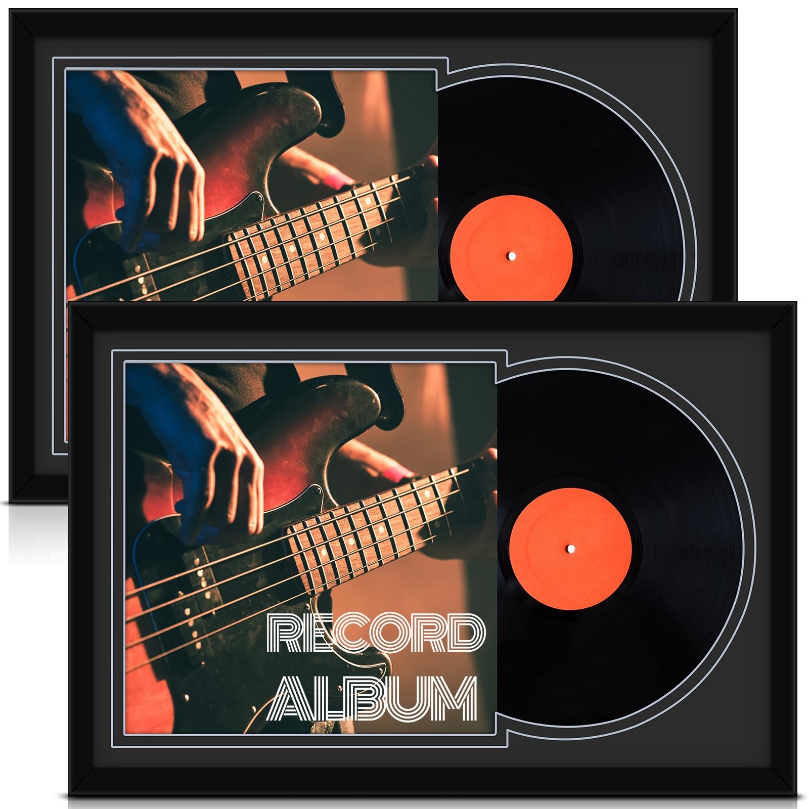 2 Pcs Vinyl Record Display Frame 16×22 Inches Double Groove Record Album Fram…