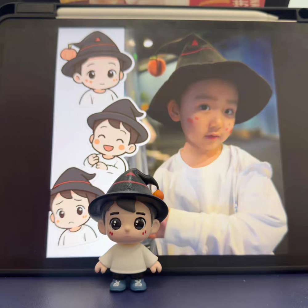 Custom 3D Printed Figurine Personalized Cartoon Mini Figure Hand-Painted