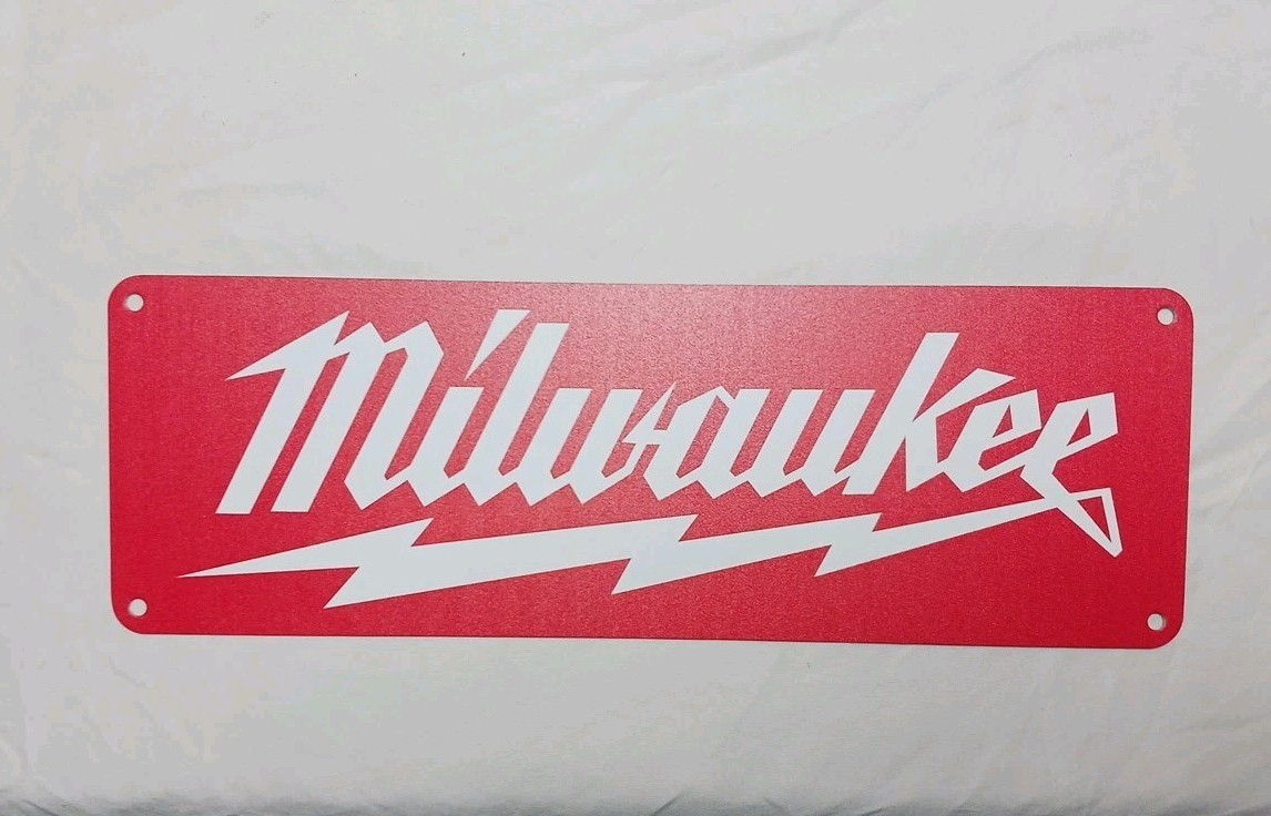 Milwaukee Tools Garage Auto Shop UV Printed High Quality Aluminum Metal Signs