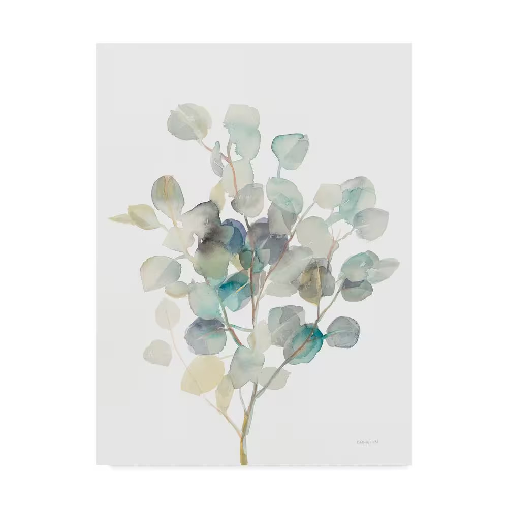 24 In. X 18 In. “Eucalyptus III White” by Danhui Nai Printed Canvas Wall Art