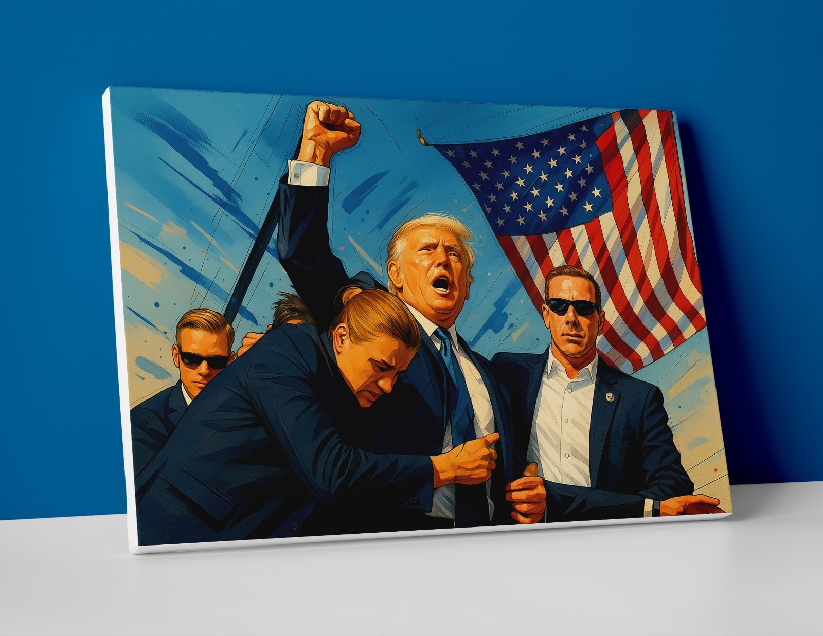 Donald Trump Shooting Art Poster or Canvas – Donald Trump Wall Art Painting