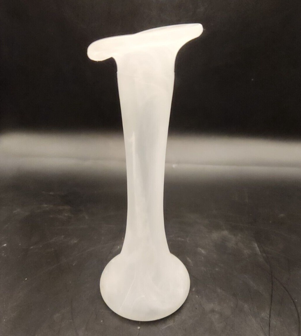 Hand Blown Frosted Glass Vase: Centerpiece for Any Room