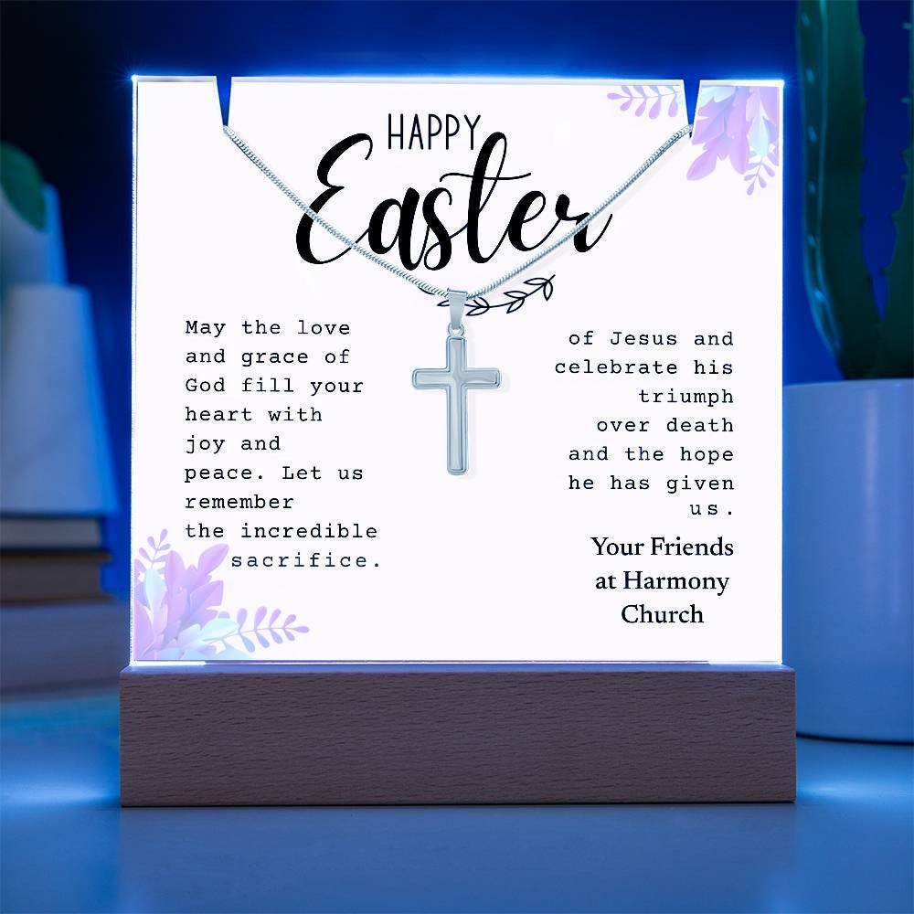 Easter Religious Gift Bundle, Cross Necklace Gift, Easter Sign Decor, Christian