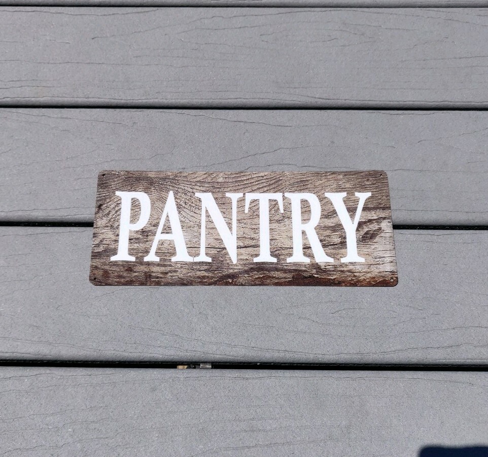 PANTRY Wood LOOK Rustic Metal Sign Retro Mancave Chic Deco Art 5×12 SS221