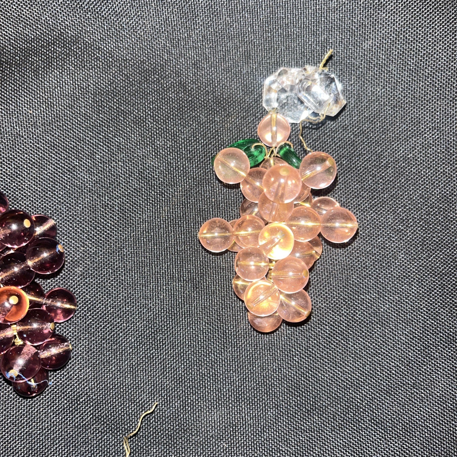 Authentic Murano Glass Grape Clusters Set of 6 Vintage Pink Purple
