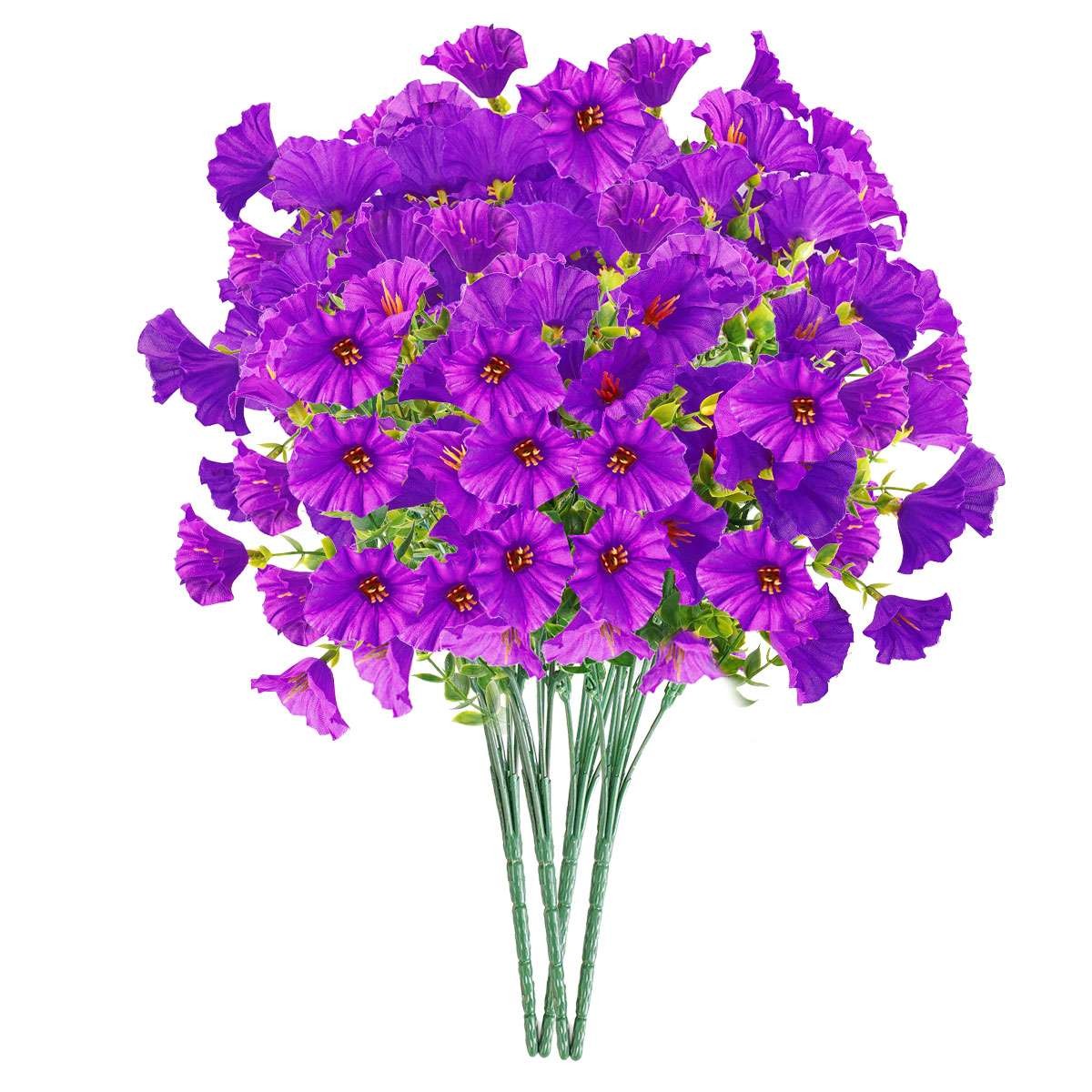 2-10 Bundles Artificial Flower Outdoor indoor UV Resistant Fake Flowers Plant
