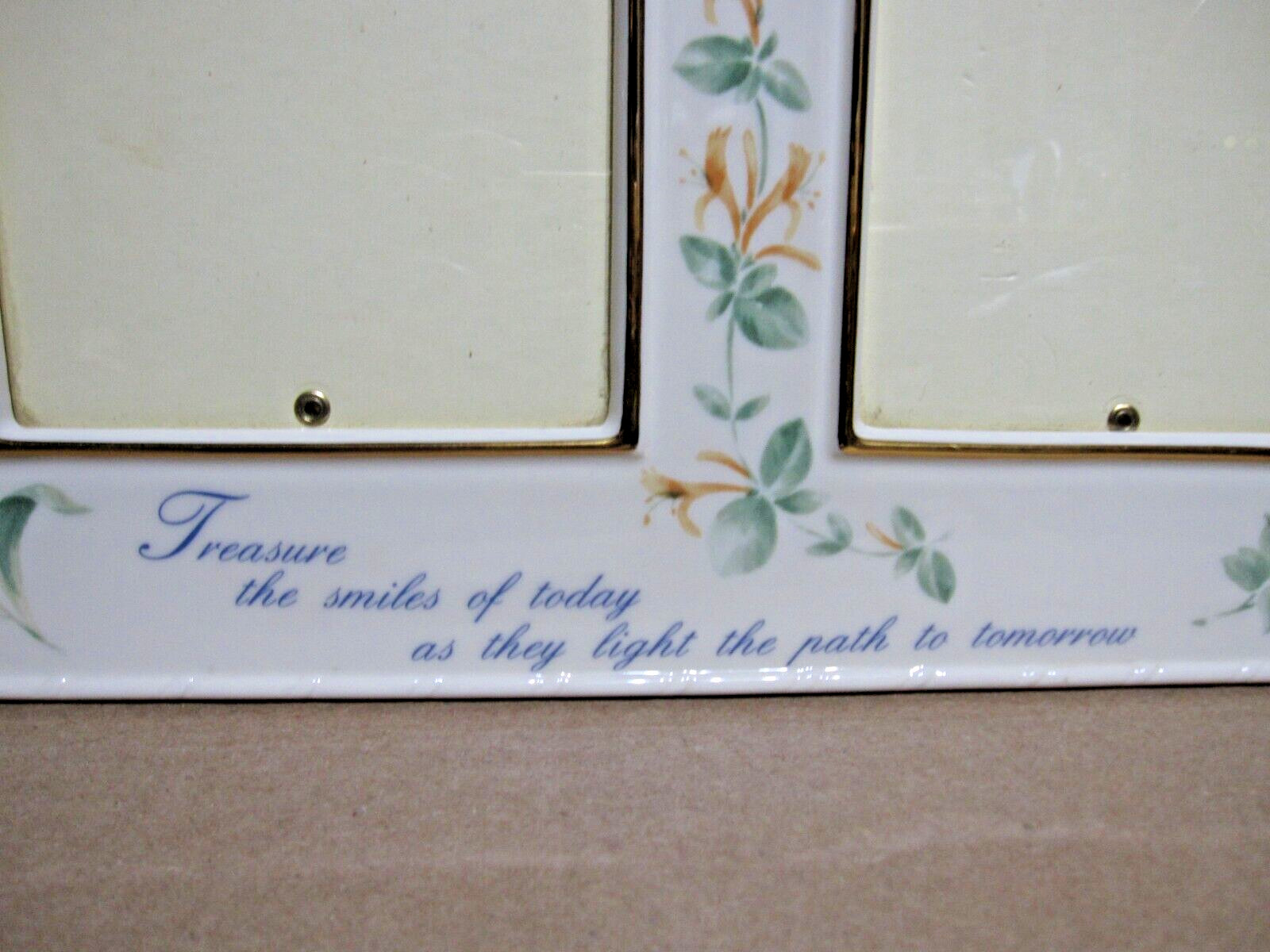 LENNOX=FLORAL=GOLD TRIM=DOUBLE PICTURE FRAME= 11 X 15=PRINTED PHASE=SEE PICTURES