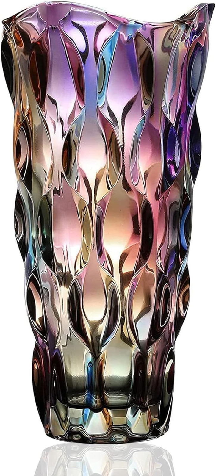 Glass Vases for Flowers，Thickened 3.4 Lb Morden Vases for Tables Centerpieces, V