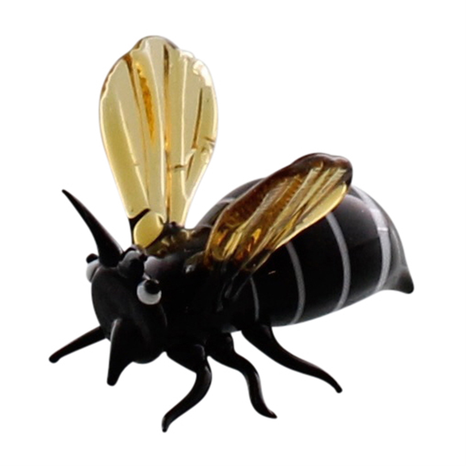 HomArt – Set of 2 Glass Bee – Black & Yellow