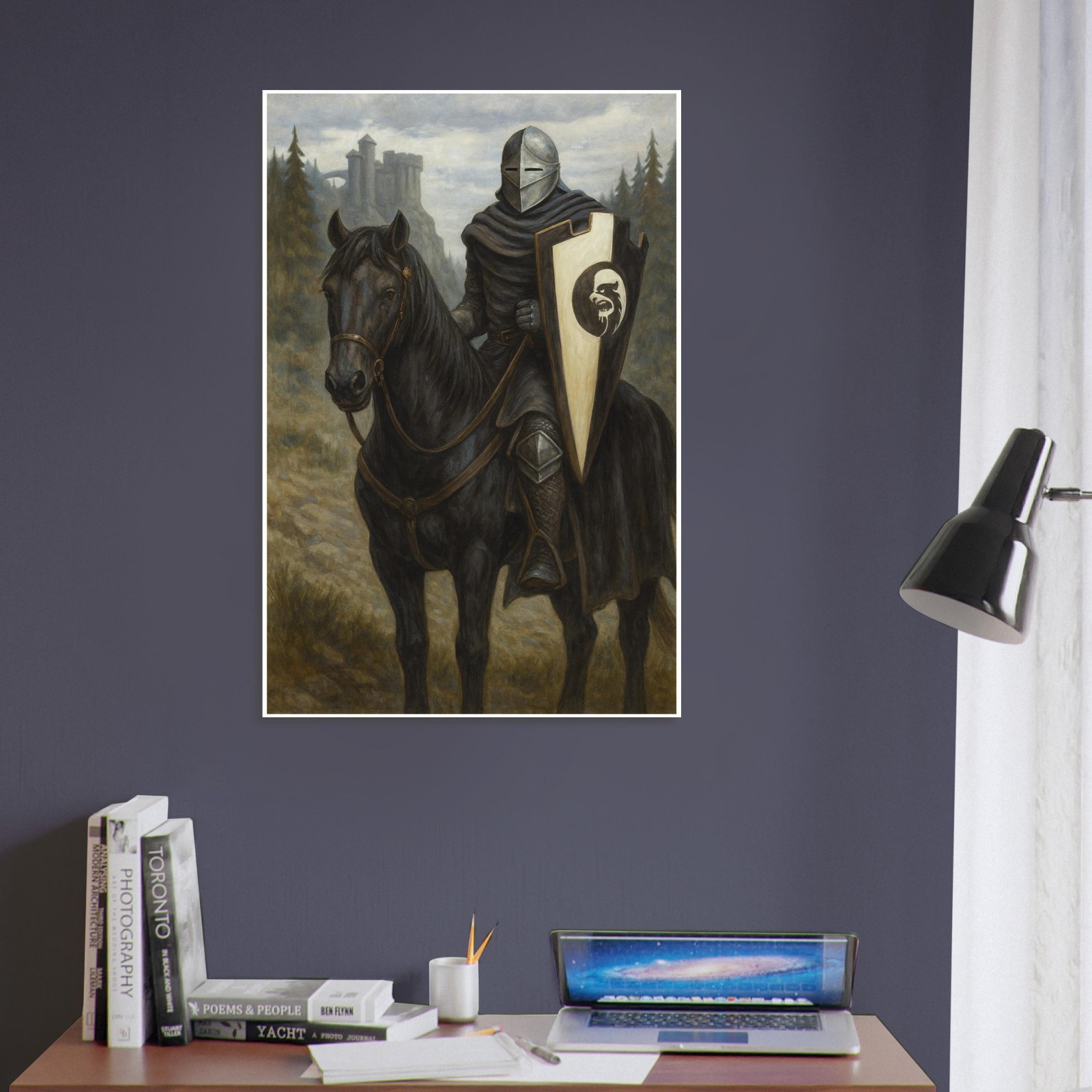 BLACK KNIGHT MAGIC THE GATHERING INSPIRED MEDIEVAL WARRIOR FANTASY POSTER