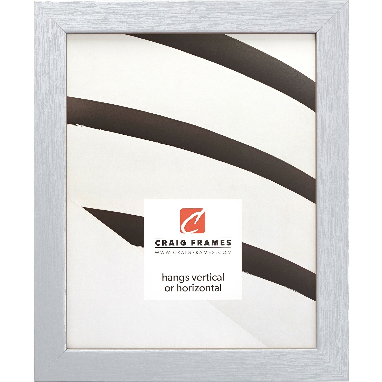 Craig Frames Essentials, 1 Inch Wide Modern Brushed Silver Picture Frame