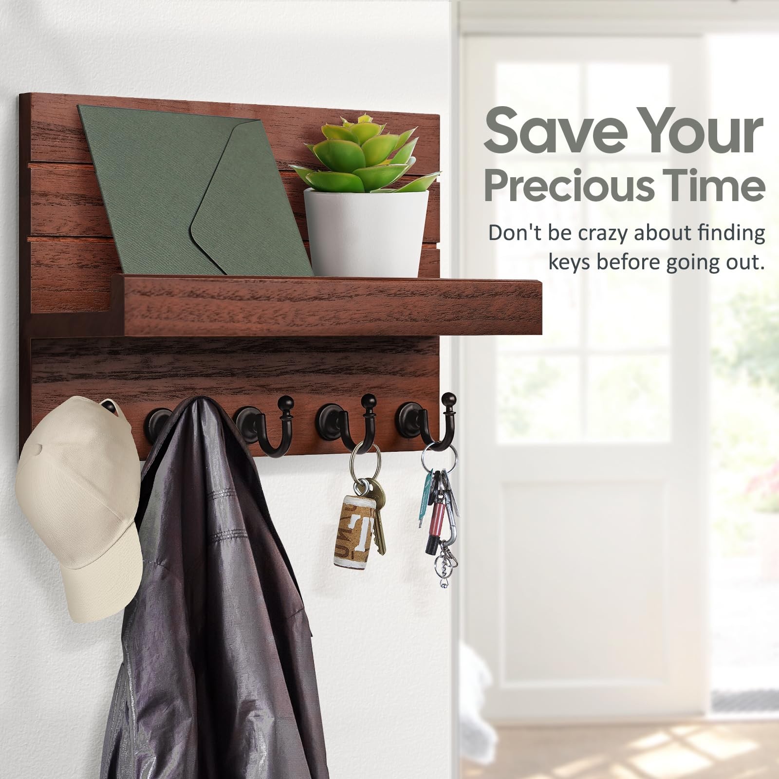 and Key Holder for Wall: Easy Installation Modern Holder Wall Mount Key Shelf…