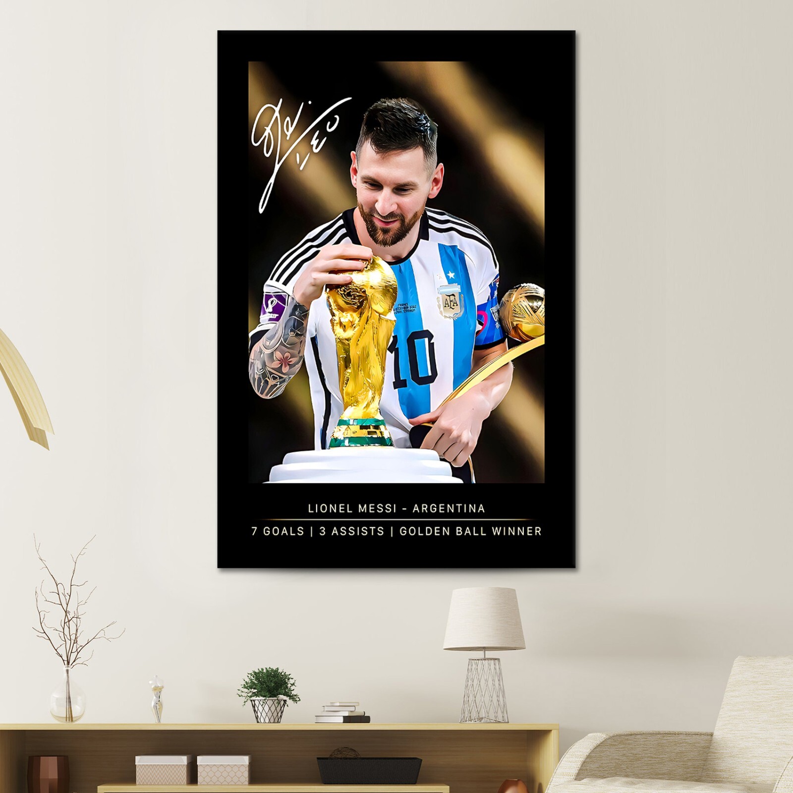 LIONEL MESSI 10 Inspirational Wall Art Signature Poster Ready to Hang Gift