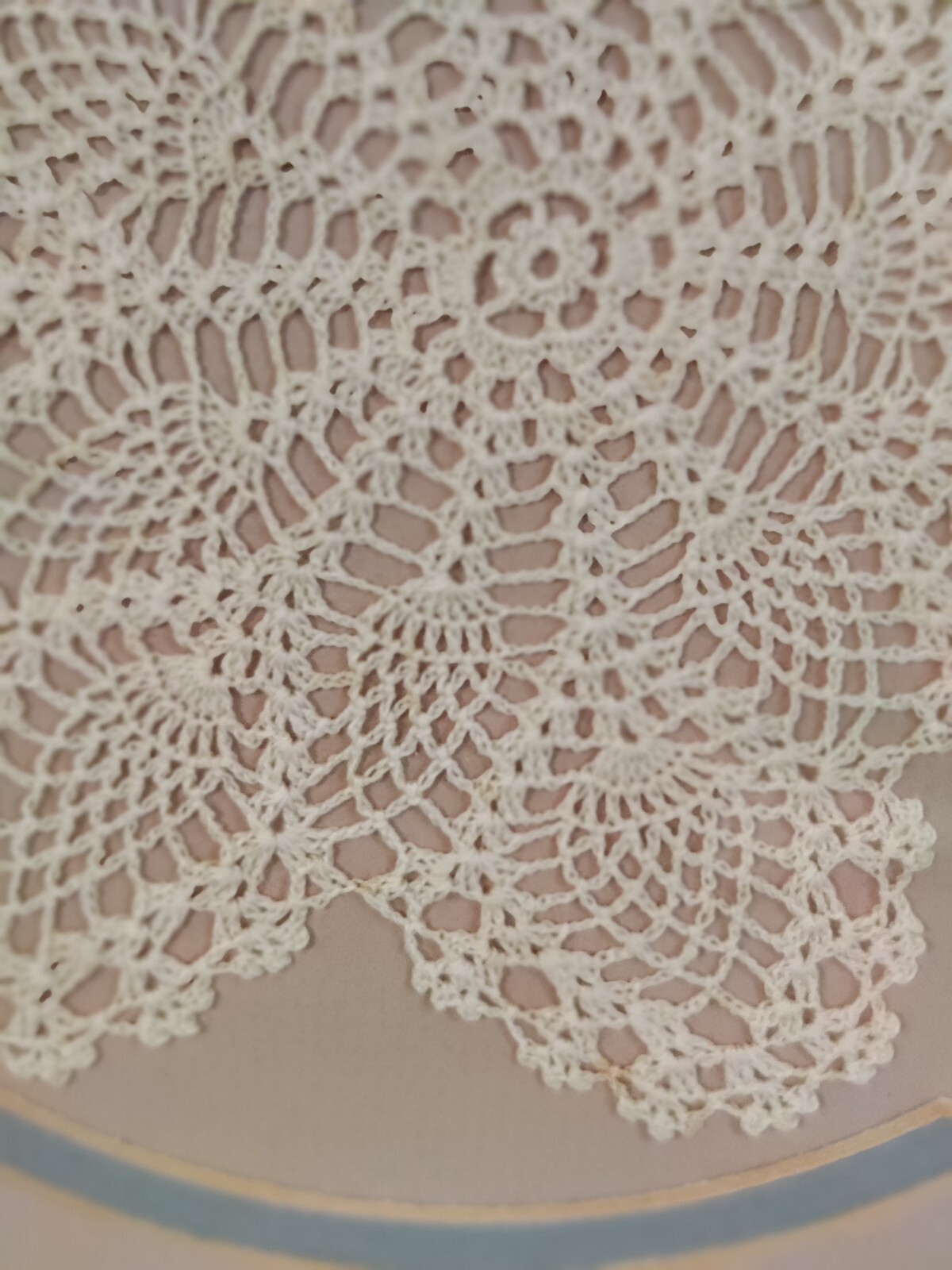 Framed Handmade Crotchet Snowflake Doily Lace vintage see pictures for condition