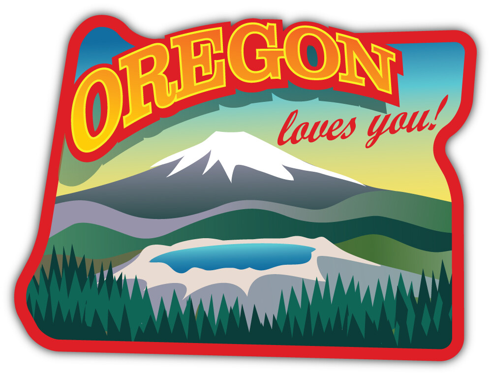 Oregon USA State Retro Badge Car Bumper Sticker Decal ”SIZES”