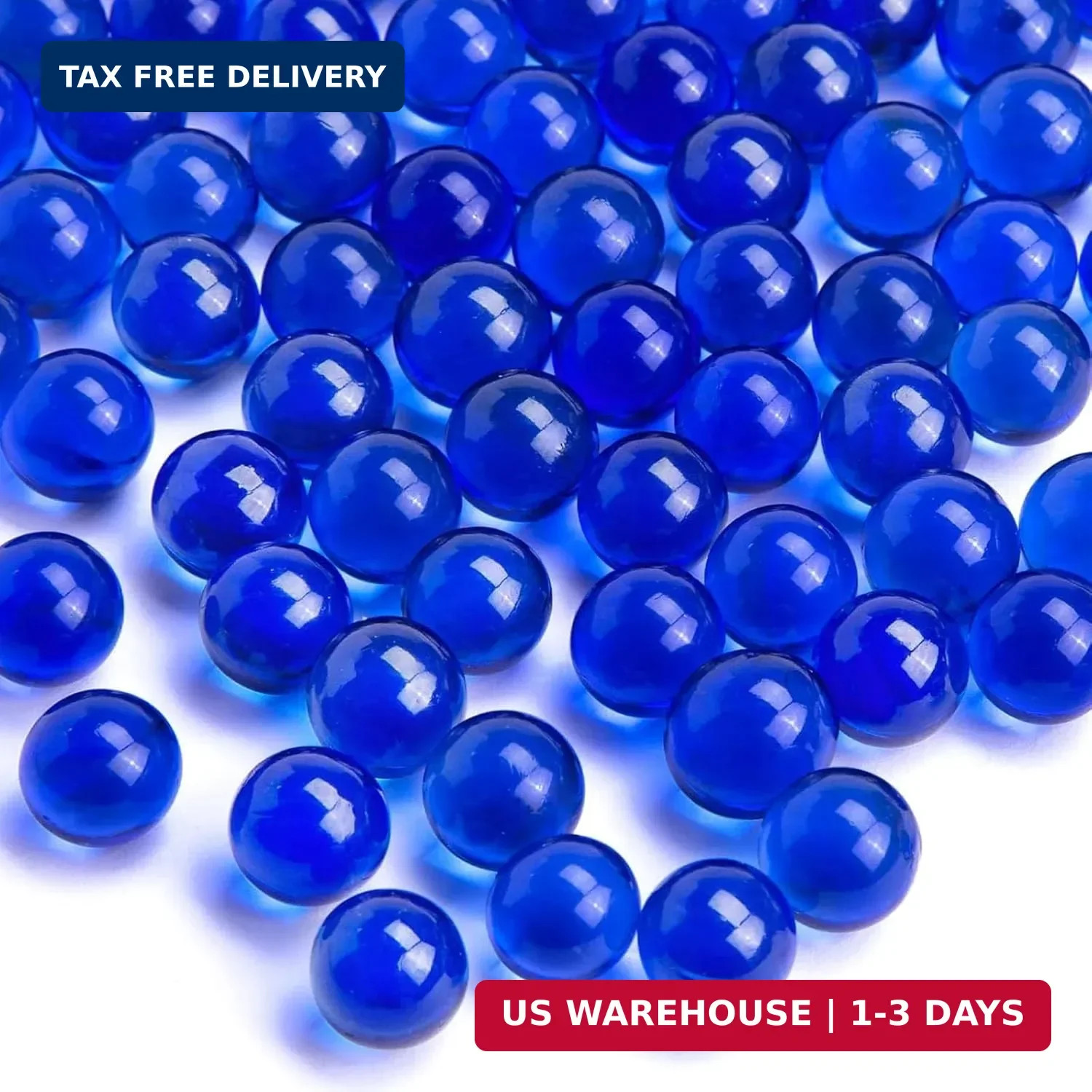 FUTUREPLUSX Glass Marbles, 1LB Blue Marbles Bulk, Vase Filler Decorative Glass G