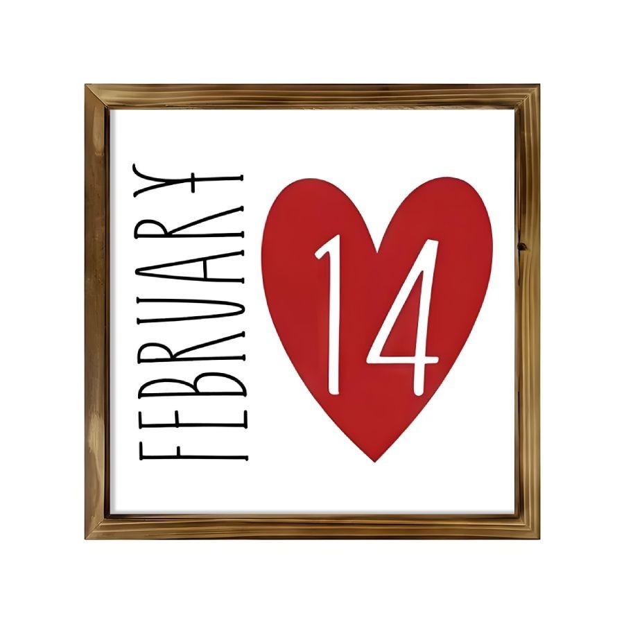 Valentines Day Wooden Plaque For Living Room Or Dining Table Centerpiece Decor