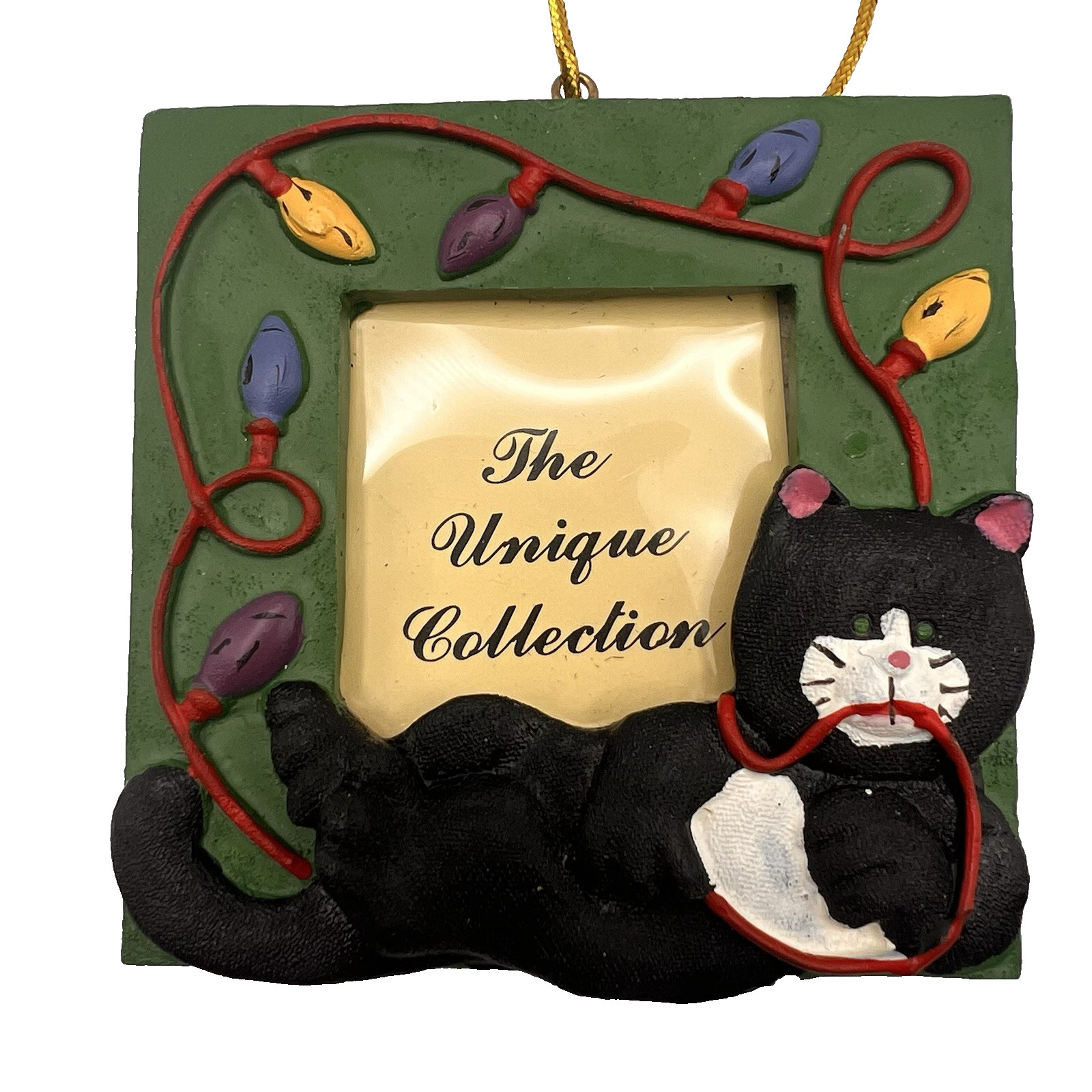 Lot of 5 Cat Christmas Ornament Frames 3″x 3″ Holds 1.5″x1.5″ Photo Cat Lovers