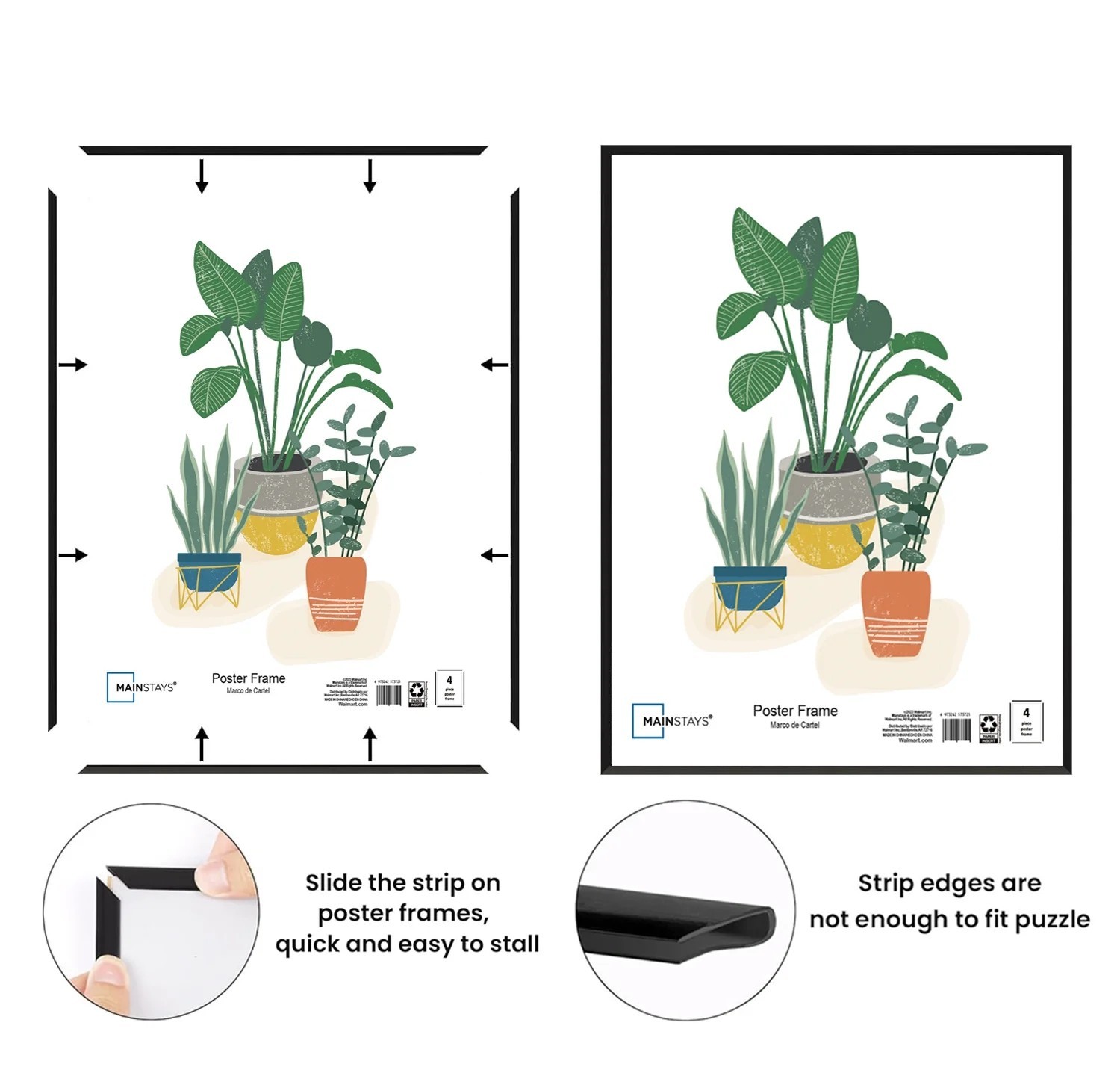 Mainstays, 18×24 Picture Frame ,Black Flat Profile Wall Photo Frame.