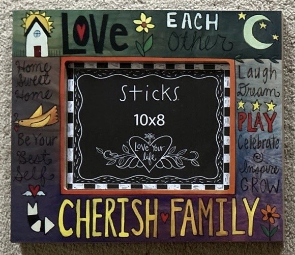 STICKS Sarah Grant “Love Your Life” Wooden Carved Picture Frame 15.5″ x 13.5”
