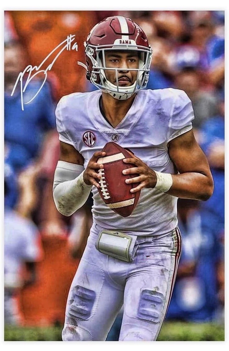 Bryce Young #9 Alabama Crimson Tide Football 13×18.75 Canvas Wall Art Poster
