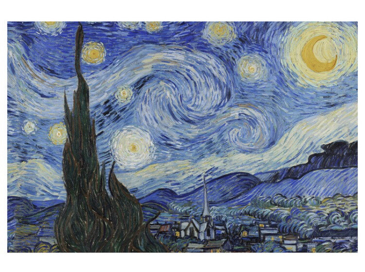 NEW IKEA Bjorksta Van Gogh Starry Night 46.5 X 30” Wall Art Canvas Only No frame