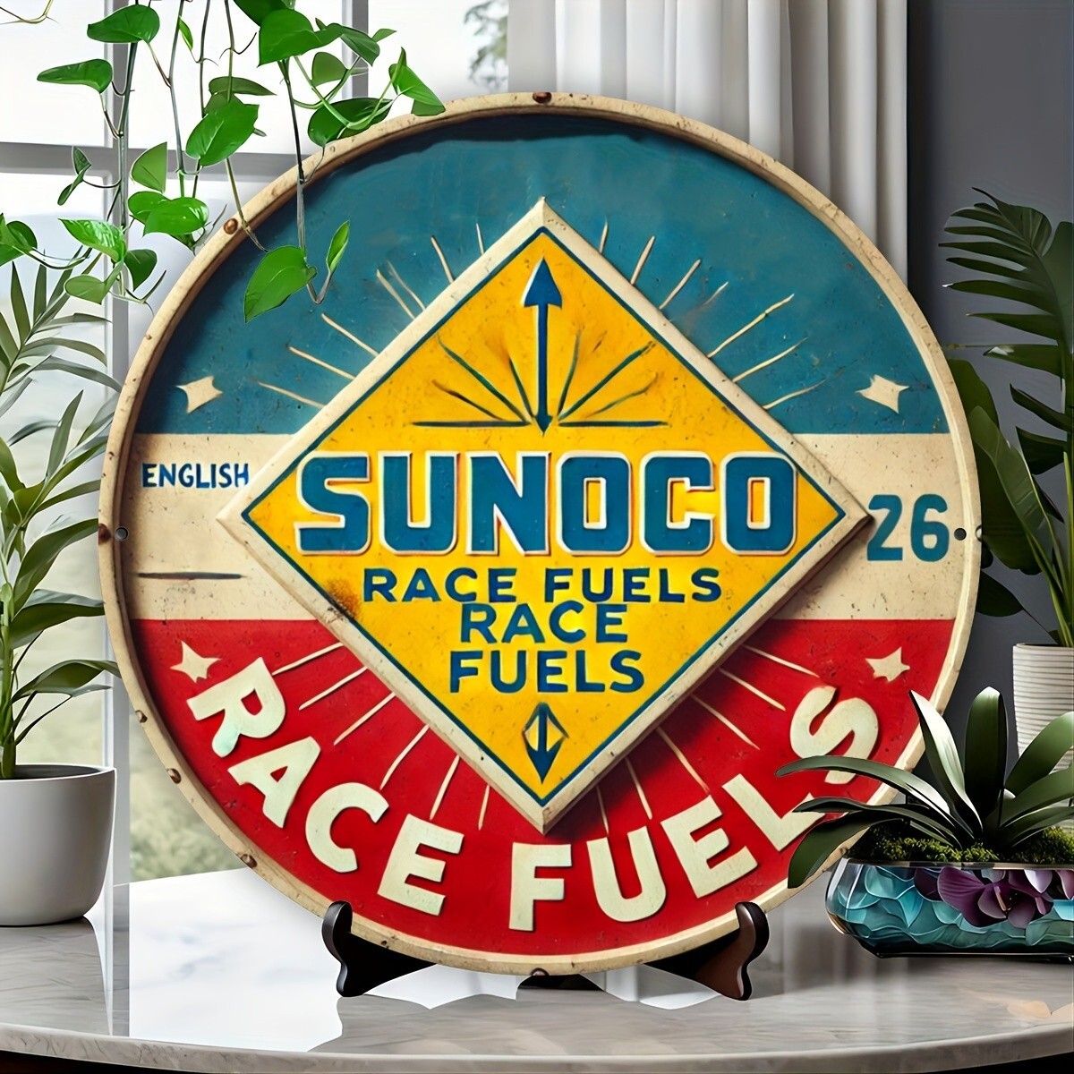Sunoco Gasoline Race Fuel Aluminum Round Weatherproof Sign YOU CHOOSE