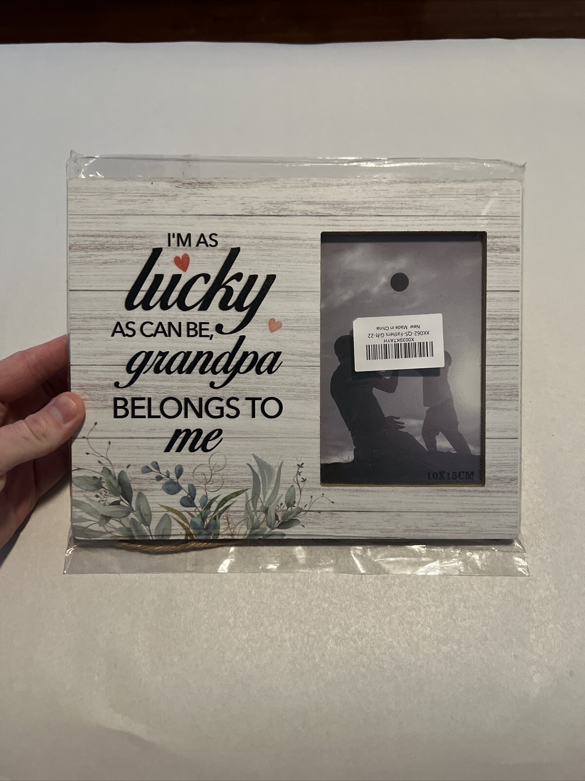 I’m As Lucky As Can Be Grandpa Belongs To Me Picture Frame 4’’ X 6’’