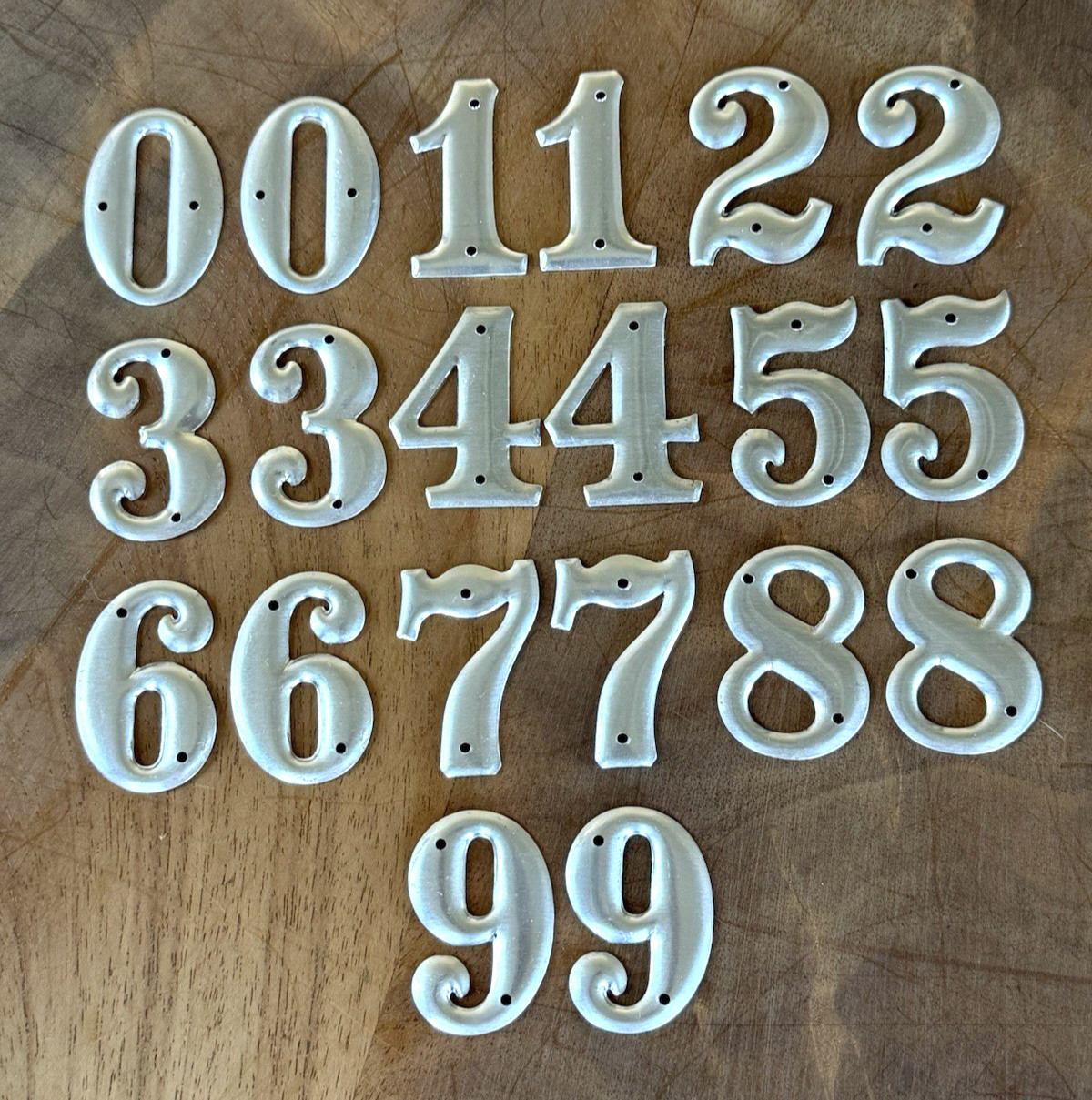 1.5 Inch Metal Raised Numbers for House Address Mailbox Locker Door w/ Holes