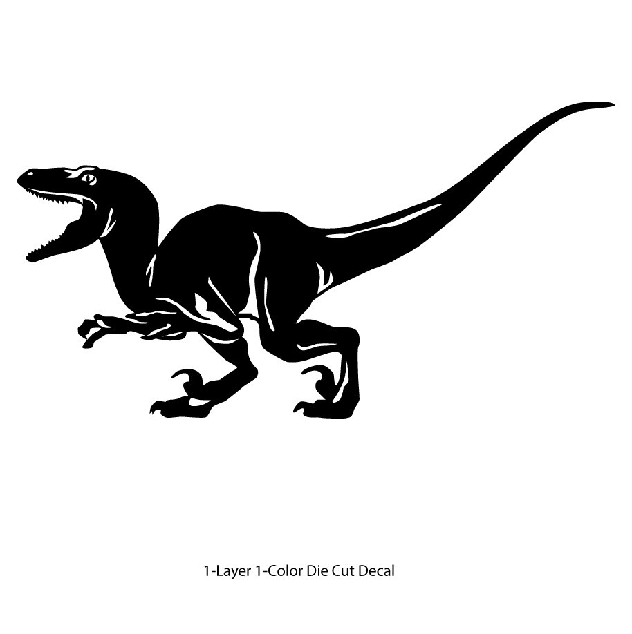 Dinosaur – Velociraptor #3, Jurassic Period 4-21″ – Die Cut Vinyl Decal Sticker