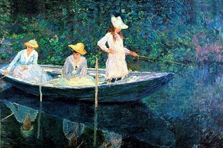 Women fishing Claude Monet Poster Print