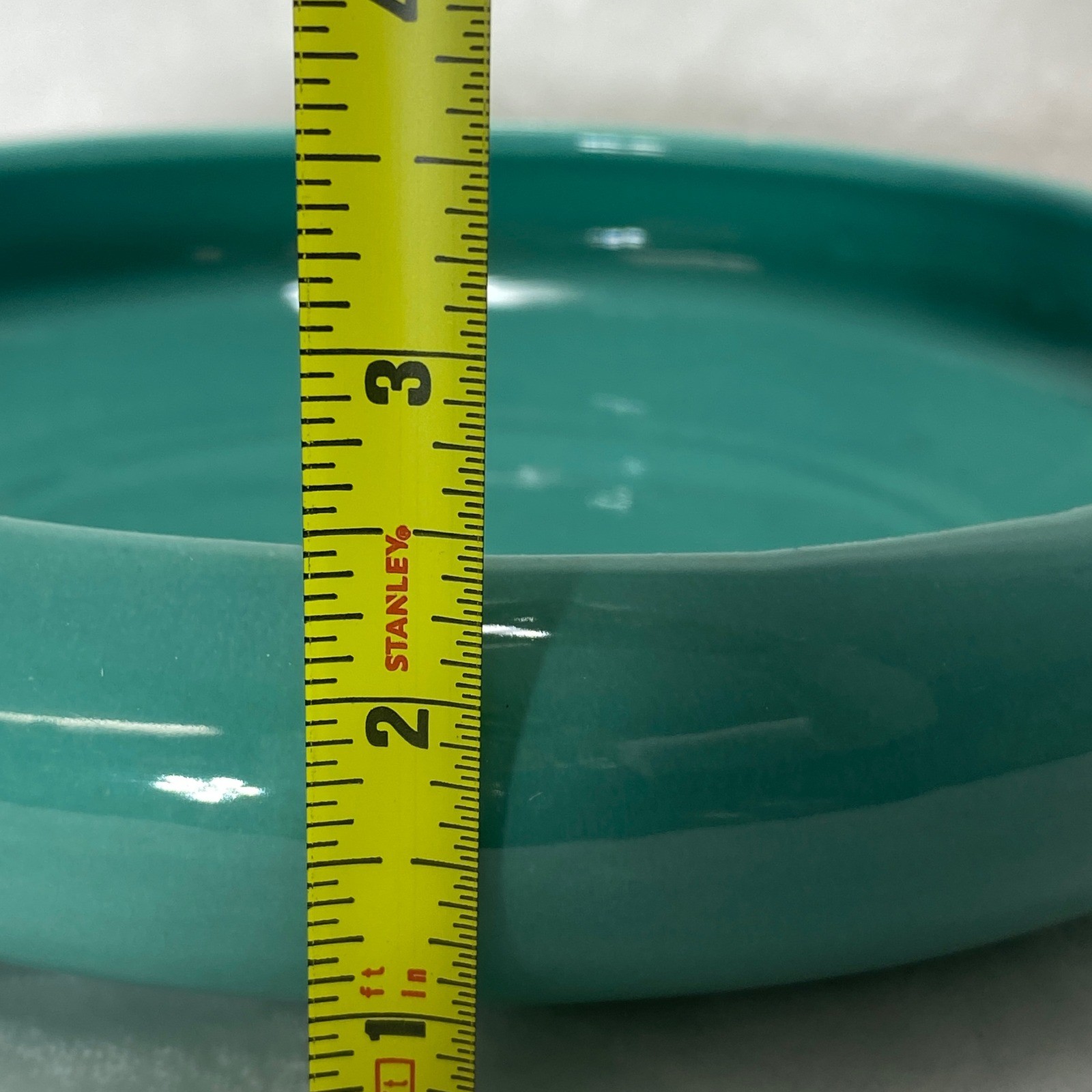 MCM Fenton Art Glass? Teal Ceramic Trinket Serving Dish Planter Vintage Retro
