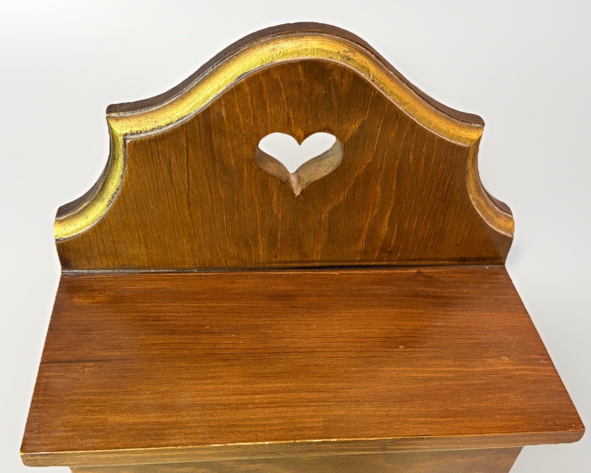 Vintage Wooden Wall Cabinet Key Holder Jewelry Box Floral Cottage Shabby Chic